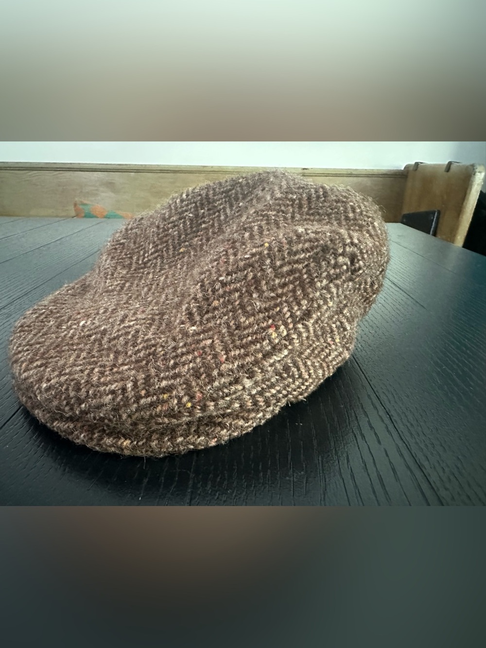 🌳 “Hanna Hats” ~ Brown Tweed Newsboy Cap - Picture 2 of 13